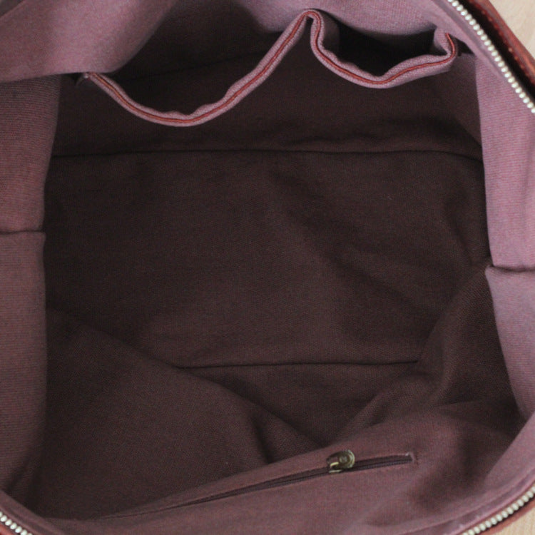 Women’s Large Cowhide Shoulder Bag - Brown