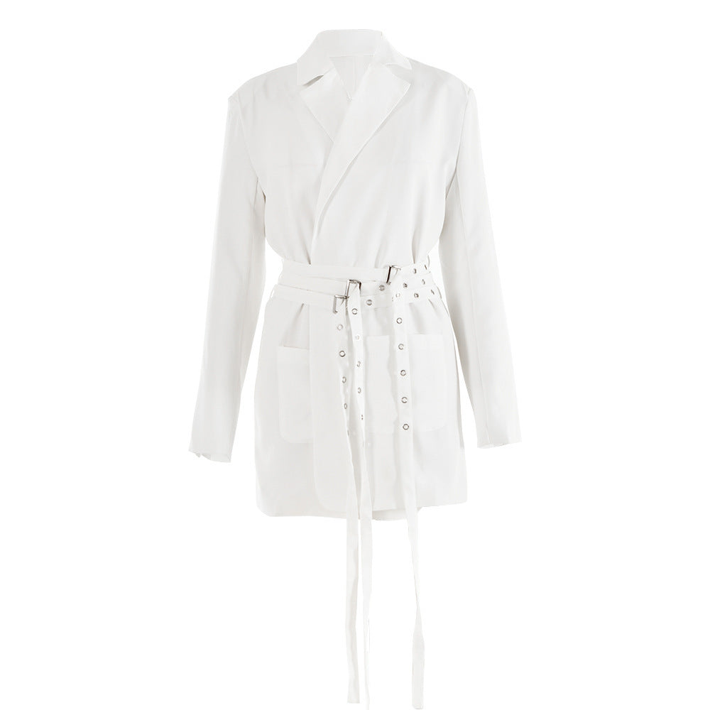 Women’s slim fit belted blazer