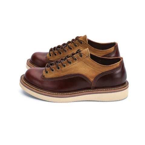 Retro Casual Low-top Leather Shoes, Breathable Flat Heel