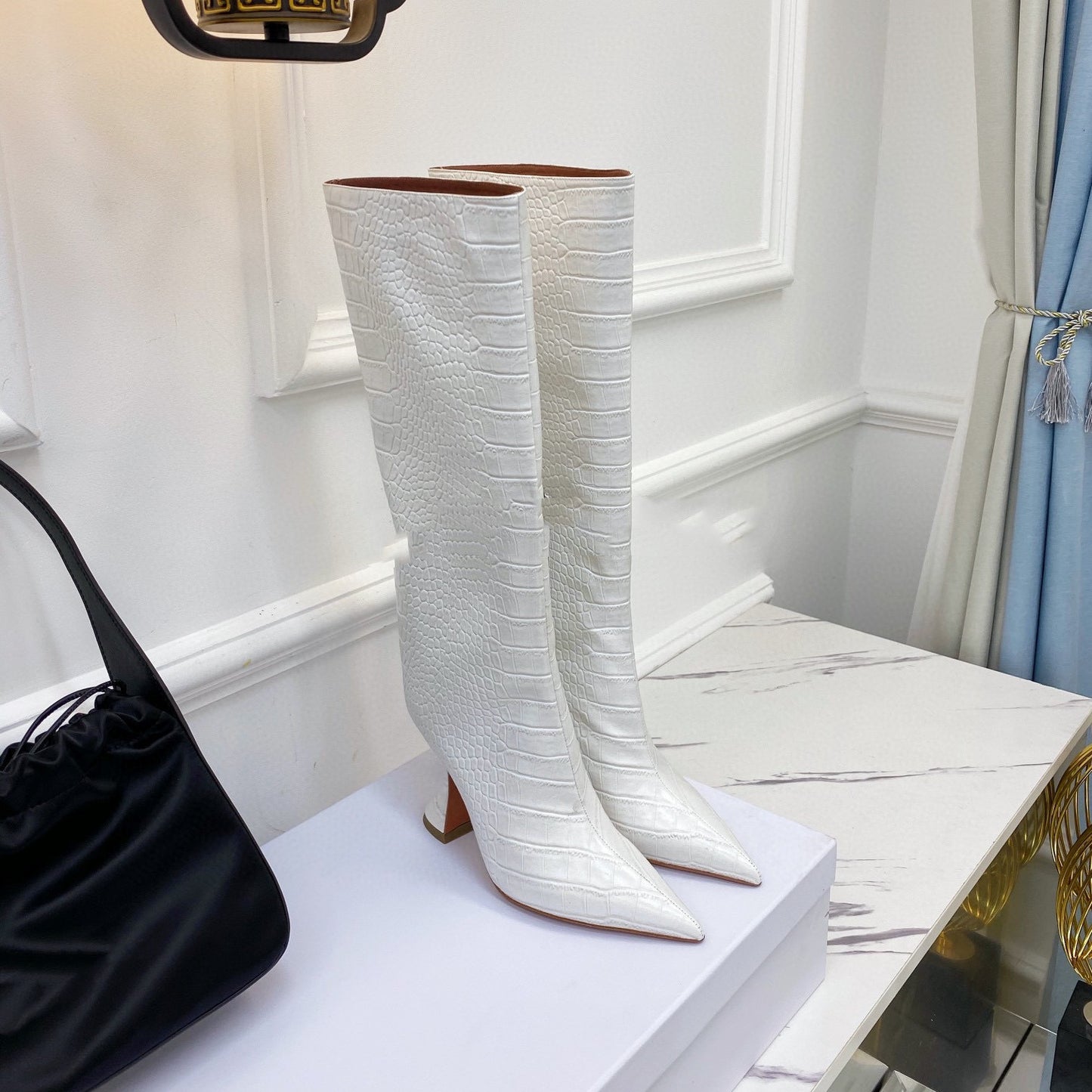 Autumn Winter Print High Heel Fashion Boots