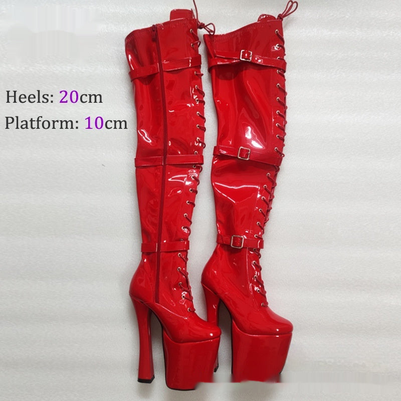 20CM Platform Over-the-Knee Stiletto Boots, Unisex