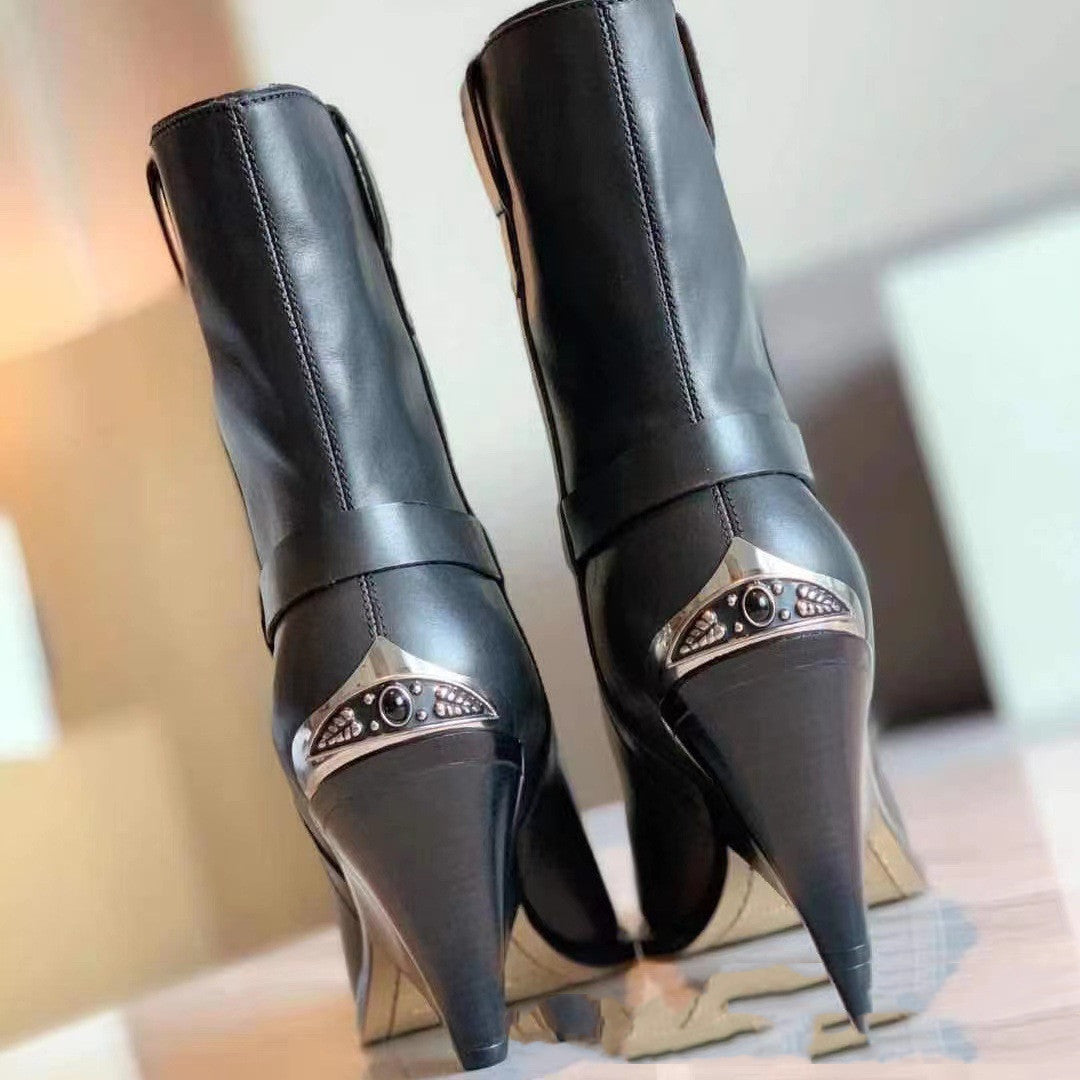 Pointed Toe Low Chelsea Boots for Women - Sheepskin