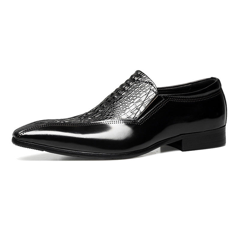 Men’s Summer Pointy Leather Shoes, Black & Brown