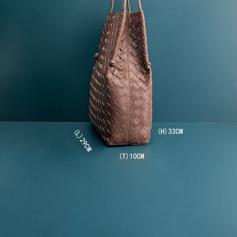 Women's Vintage Cowhide Braided Crossbody Bag - Coffee