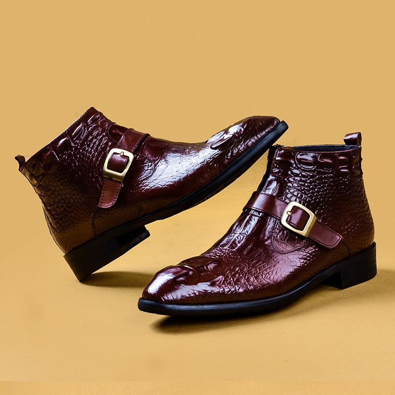 Men’s High-Top British Style Formal Leather Boots