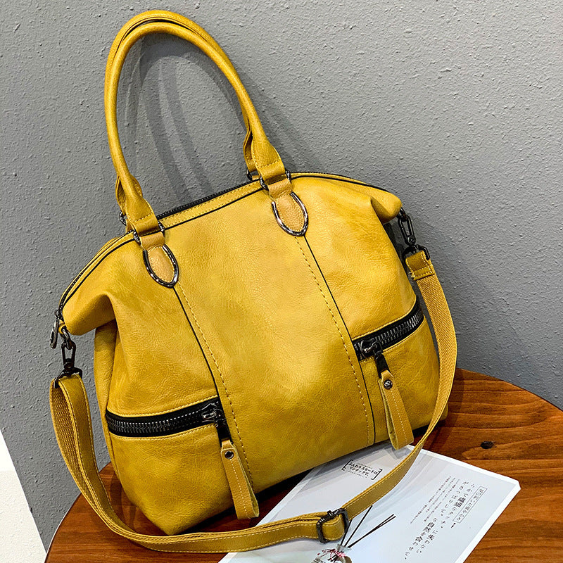 Large Capacity Soft Leather Shoulder Messenger Bag