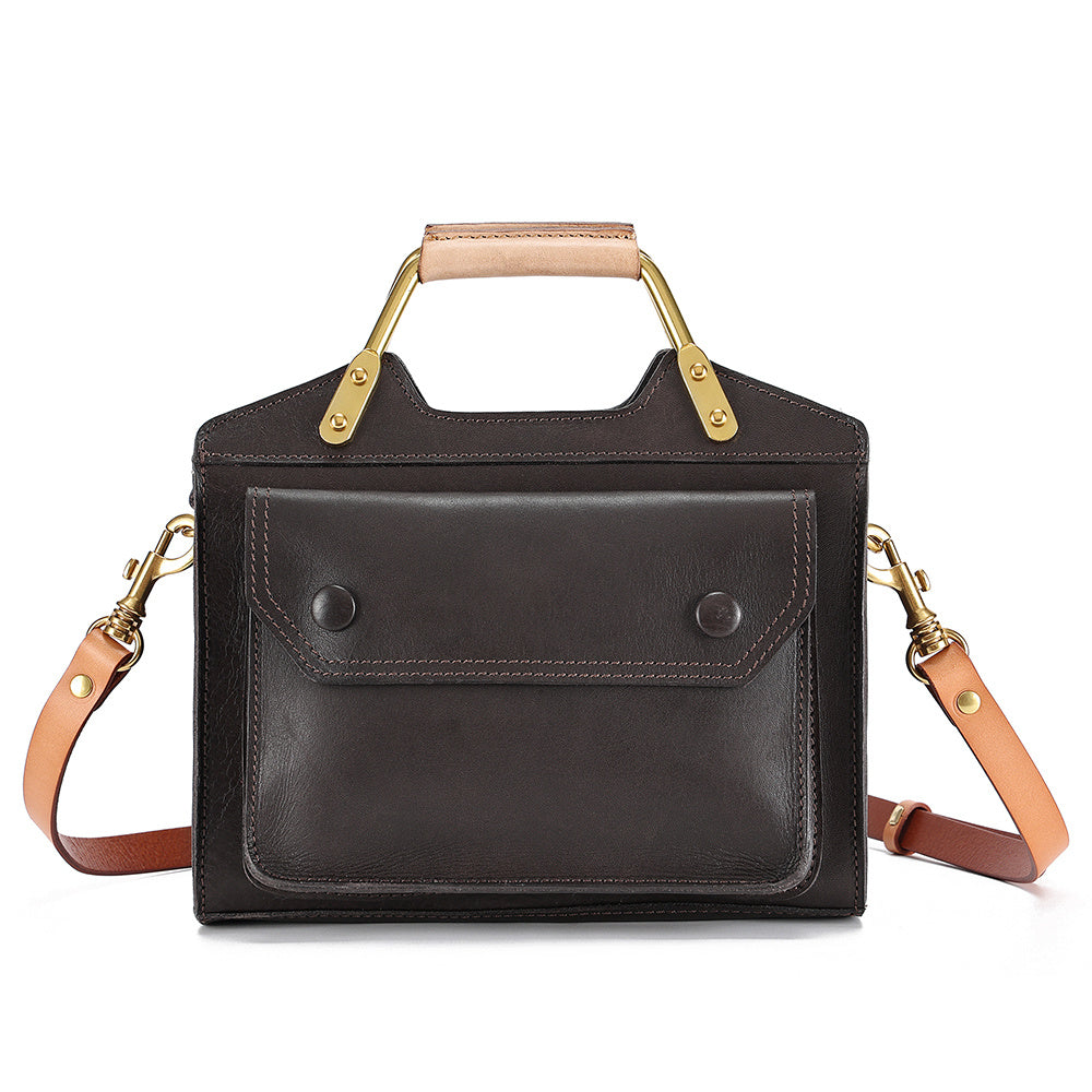 Fashionable Women's Retro Messenger Bag with Metal Accent