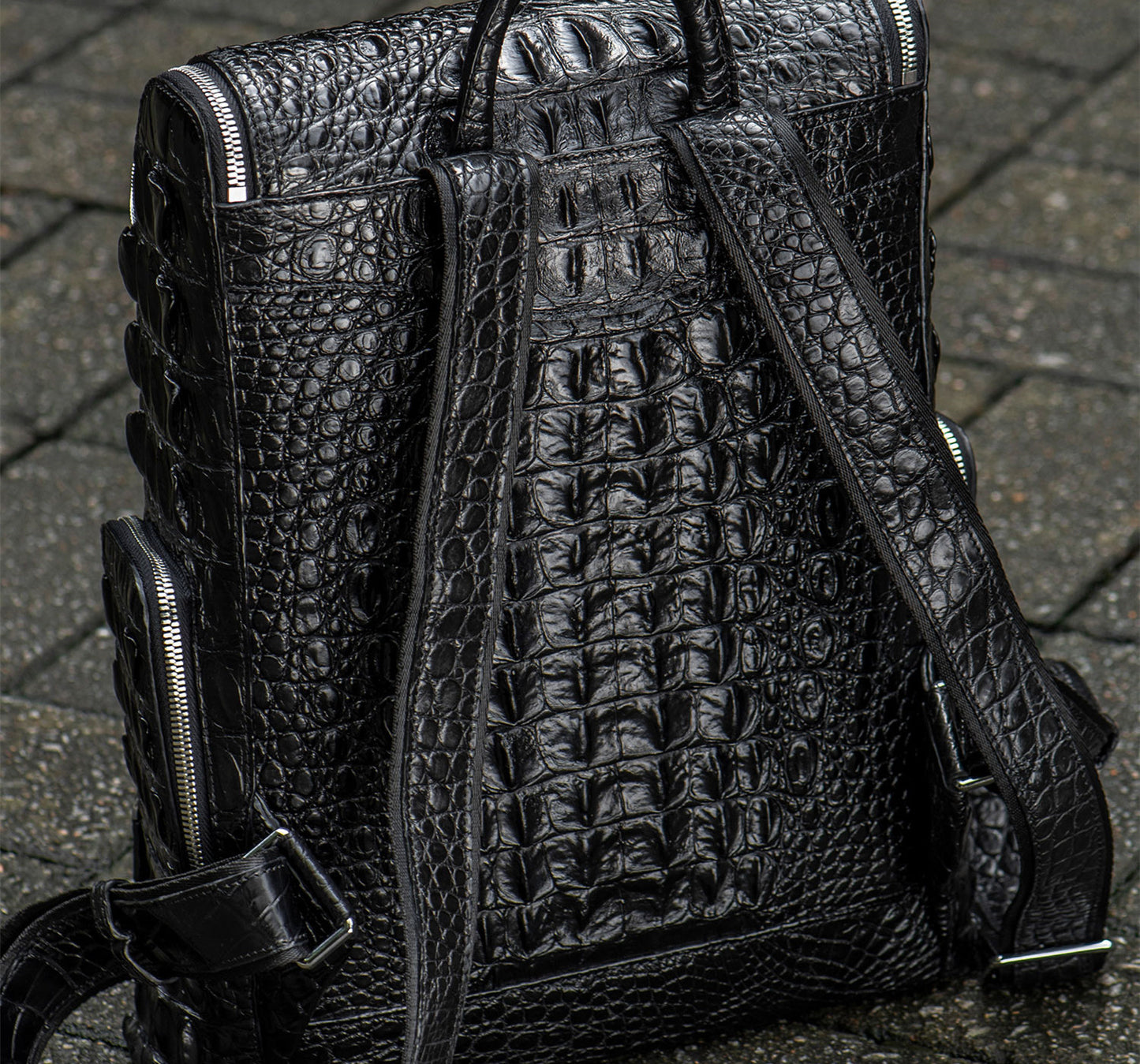 Kurayoshi Handmade Crocodile Leather Travel Backpack