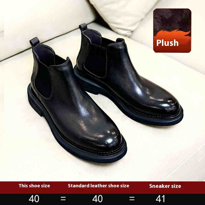Men's Genuine Leather High-Top Martin Boots Thick Sole