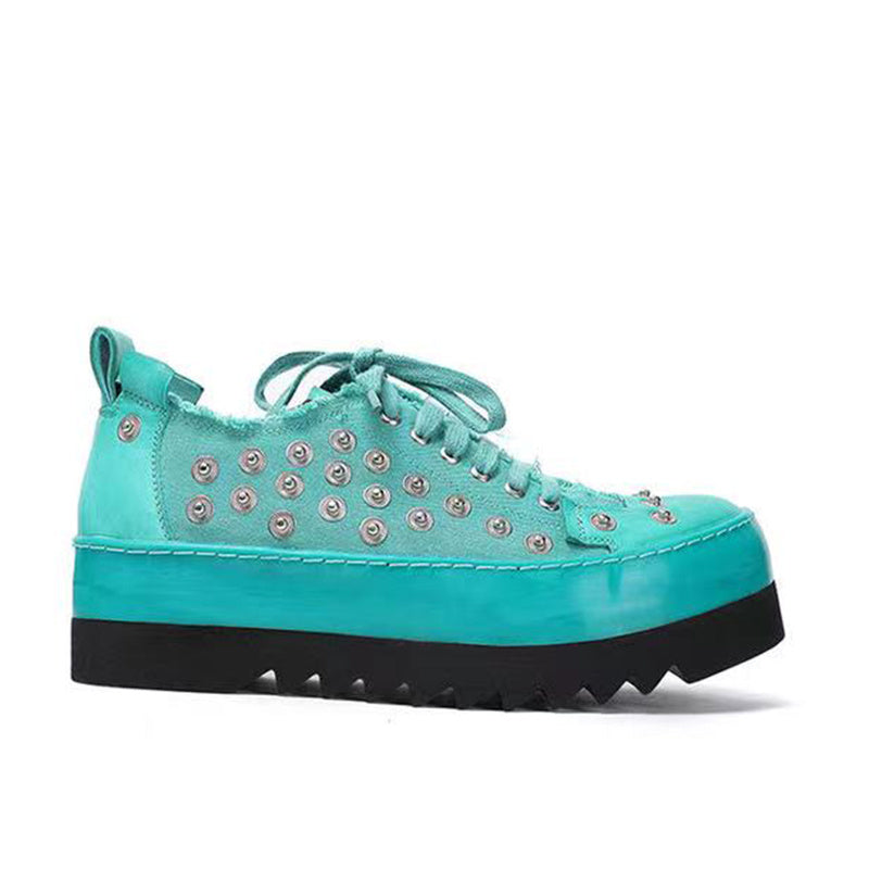 Niche Design Leather Canvas Breathable Handmade Shoes