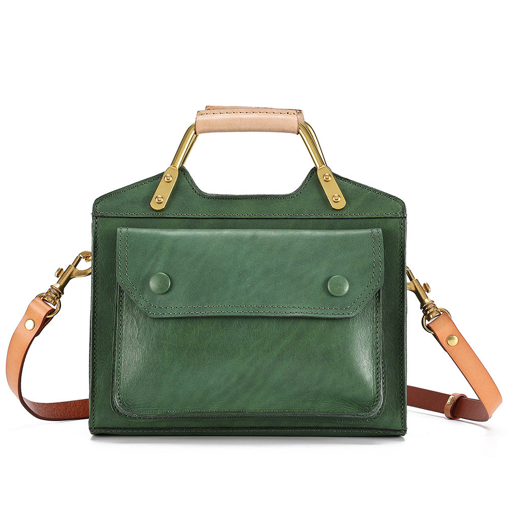 Fashionable Women's Retro Messenger Bag with Metal Accent