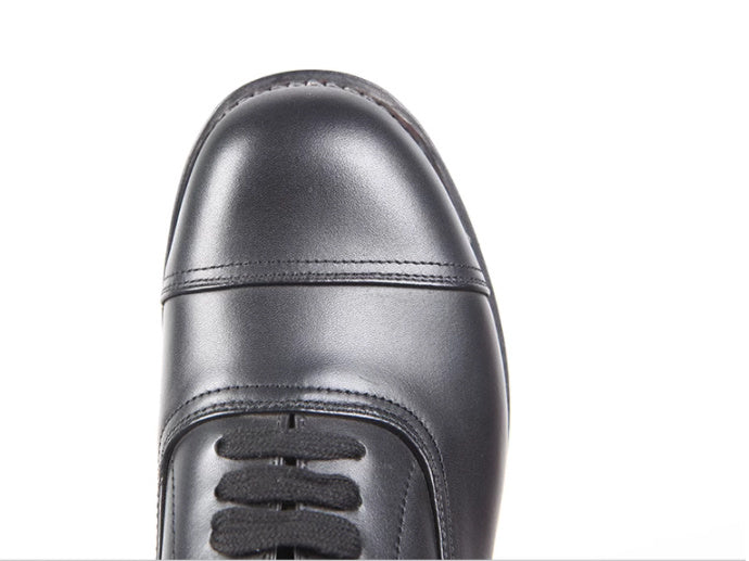 Men's Three Connector Lace-Up Leather Shoes Black
