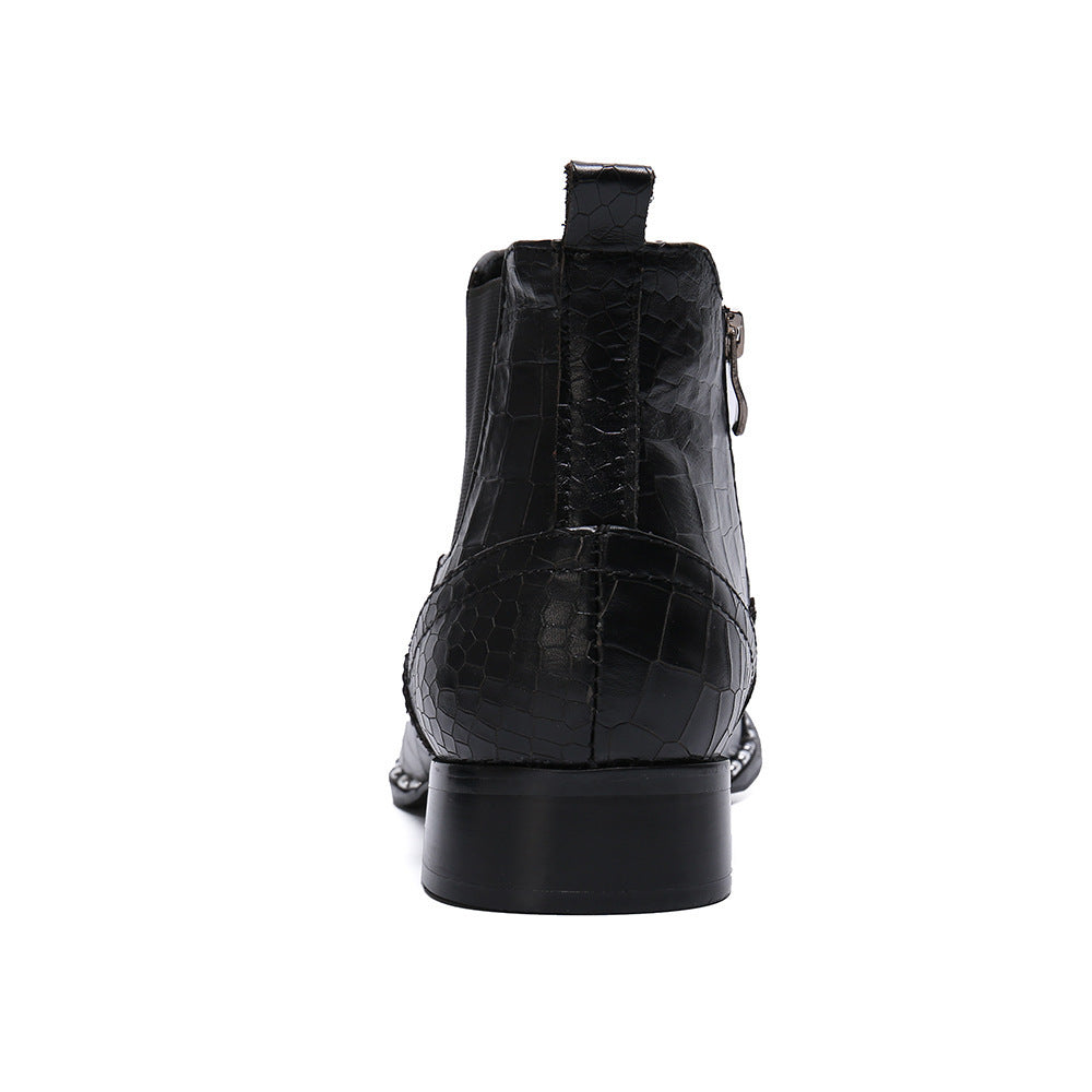 Men's British Leather Chelsea Boots - Pointed Toe