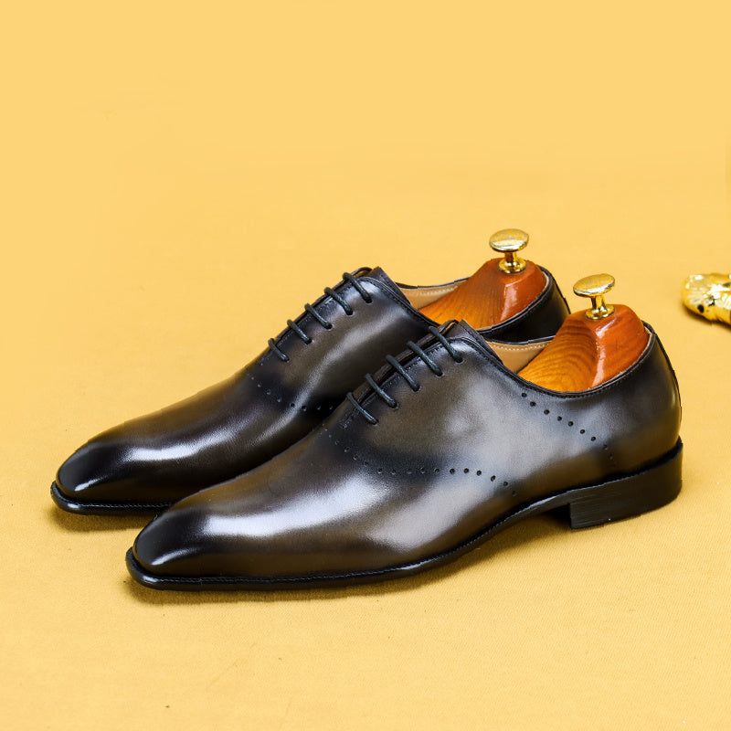 Oxford Men's Retro Leather Lace-Up Casual Shoes