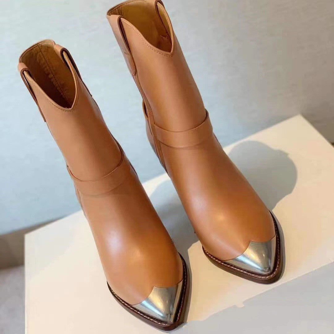 Pointed Toe Low Chelsea Boots for Women - Sheepskin