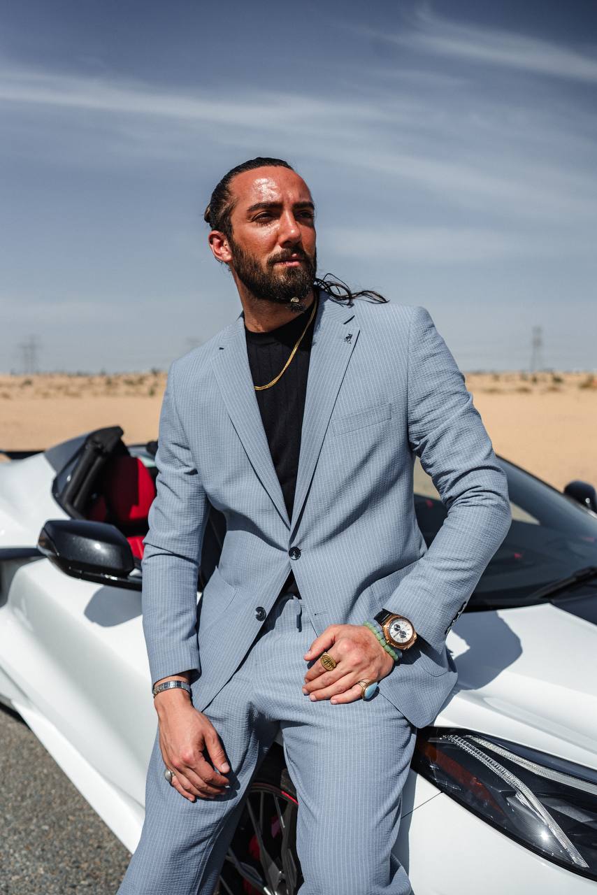 Light Blue Pinstripe Two-Piece Suit