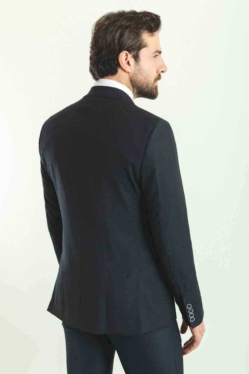 Black & Gray Slim Fit Three-Piece Suit