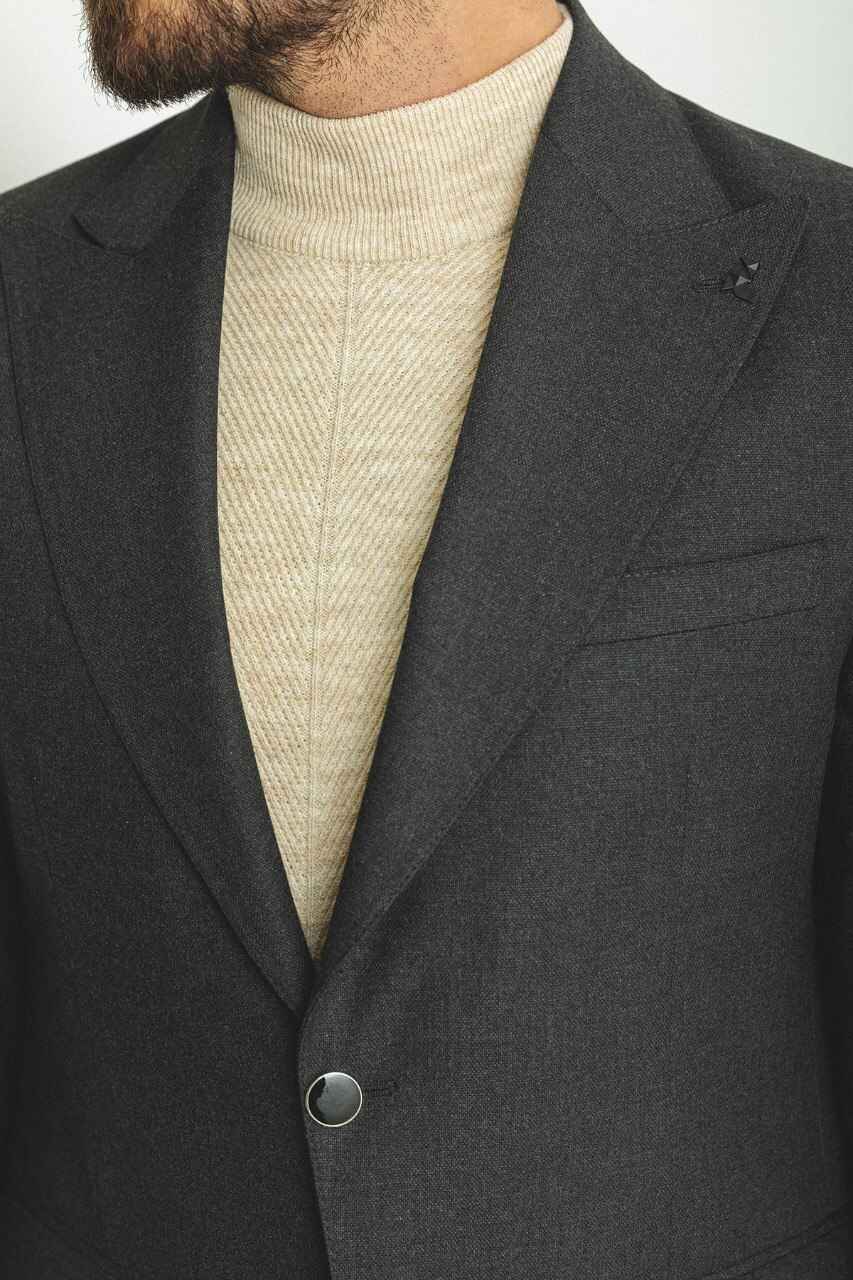 Dark Gray Modern Slim Fit Two-Piece Suit