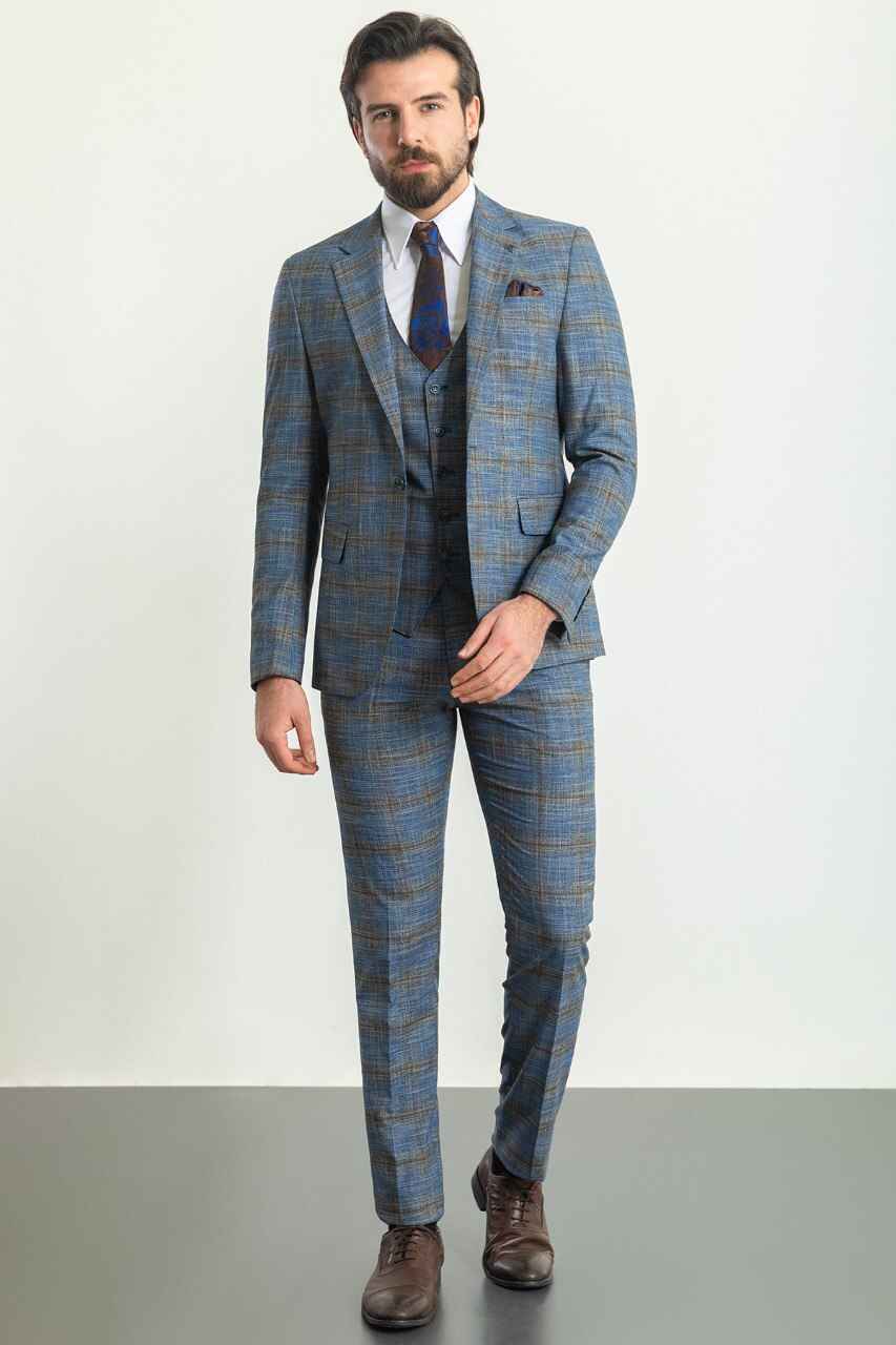 Navy Slim Fit Three-Piece Suit