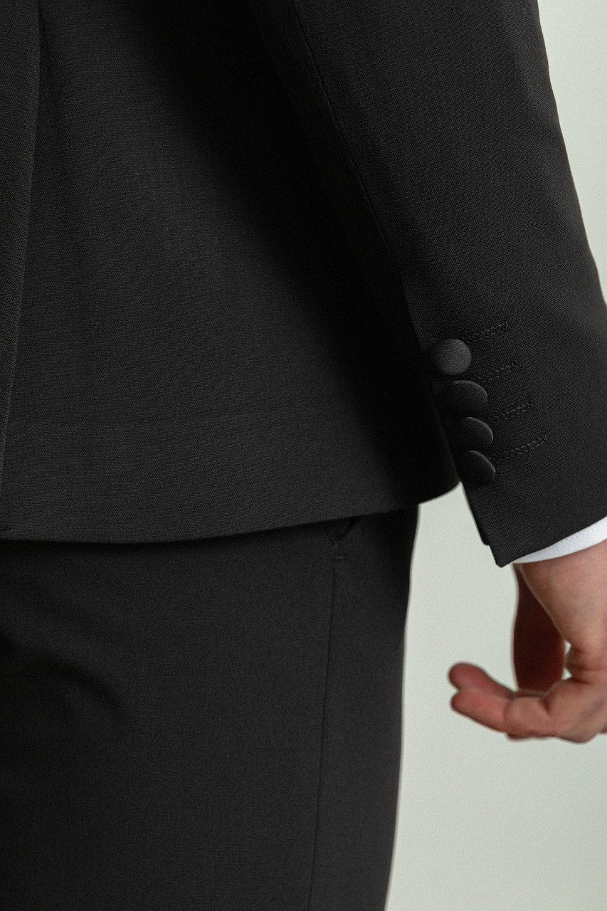 Black Modern Slim Fit Tuxedo with Vest