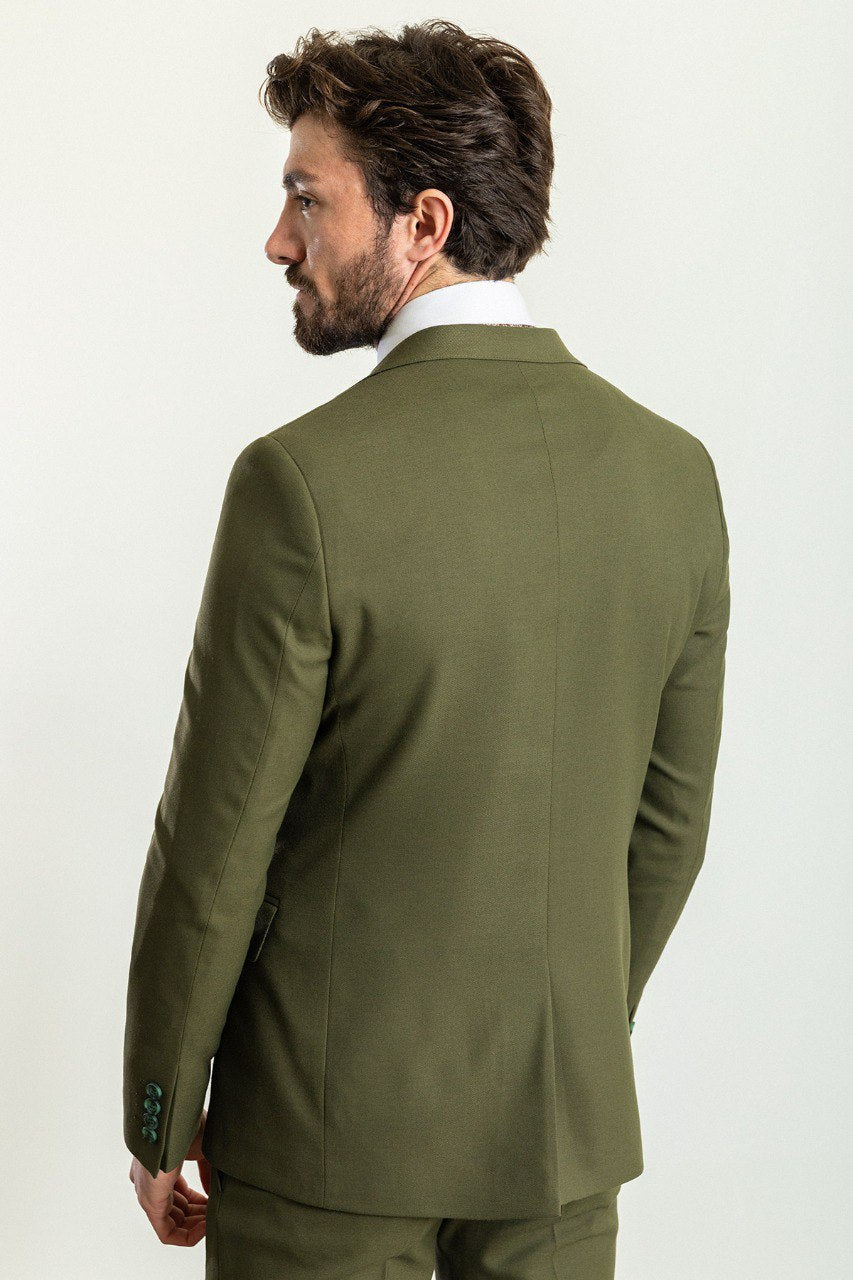 Khaki Modern Slim Fit Two-Piece Suit