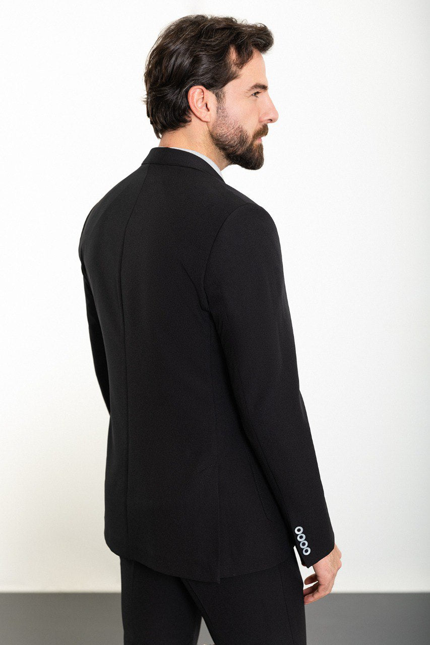 Black Modern Slim Fit Two-Piece Suit