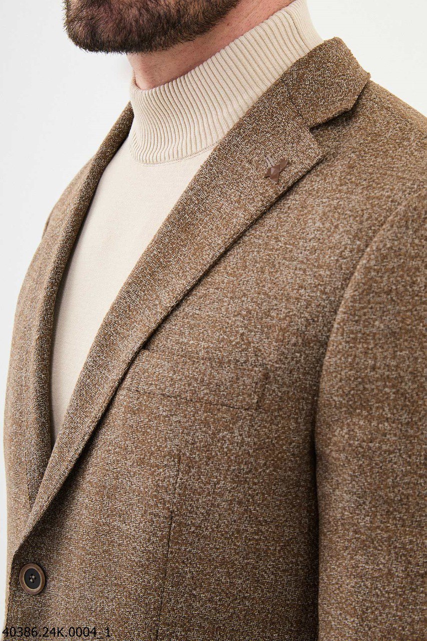 Brown Slim Fit Casual Jacket