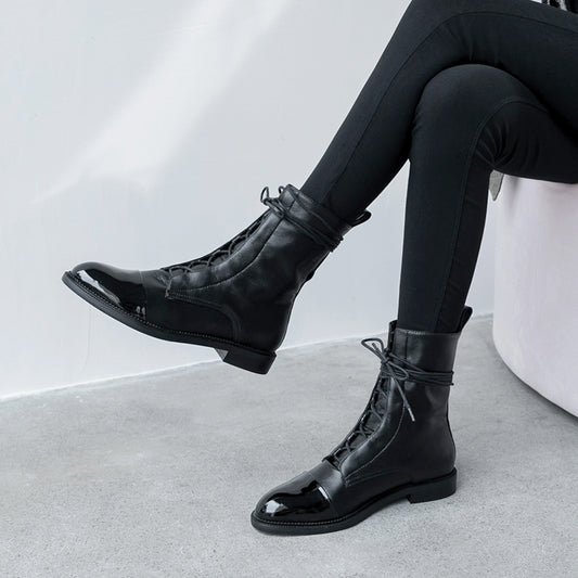 British Style Ladies Martin Boots with Soft PU Leather
