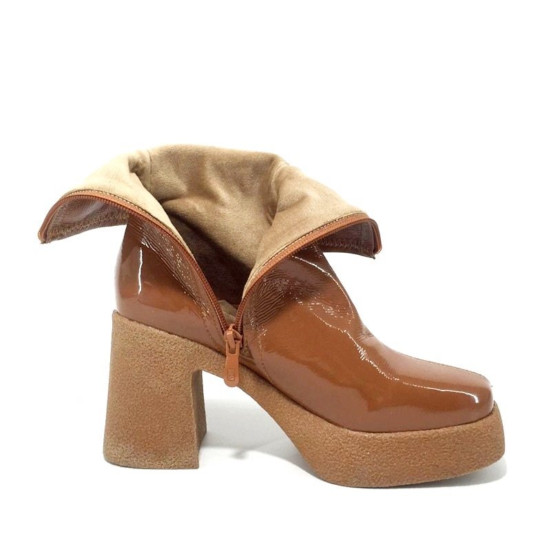 Women’s Square Toe Platform High Heel Boots