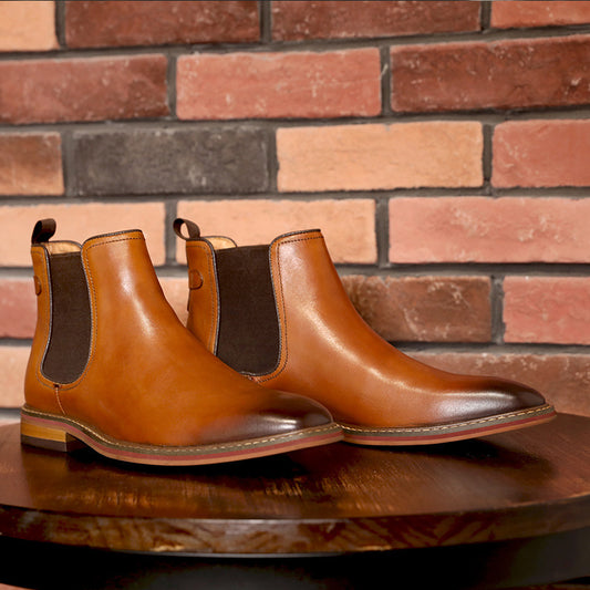 Men's Fashionable Business Leather Shoes, Square Toe
