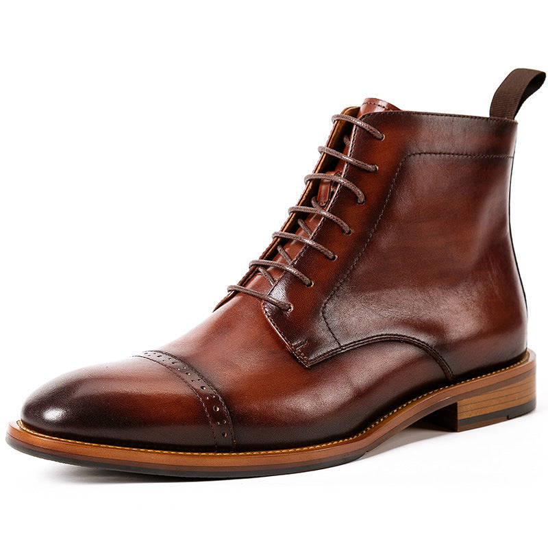 Men’s High-Top Cowhide Leather British Martin Boots