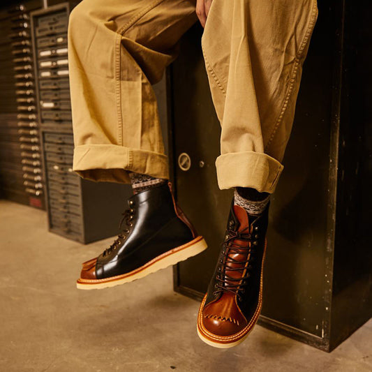 American Retro Leather Thick Sole Casual Boots, High Top