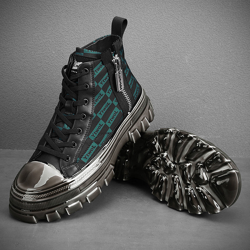 Warm Casual Tie-up Shoes with Plush Rubber Sole