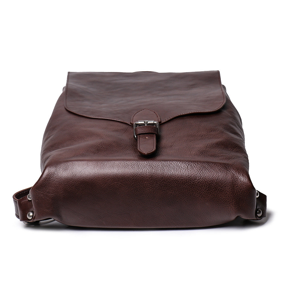 Men's Vegetable Tanned Cowhide Backpack, 12-inch