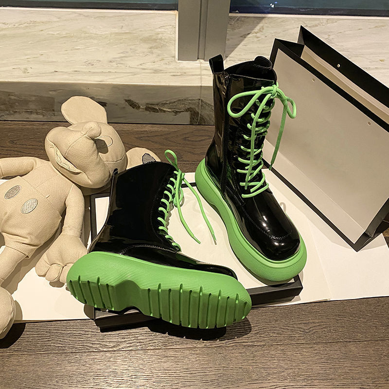 Casual Mid-Tube Big Toe Rubber Sole Boots