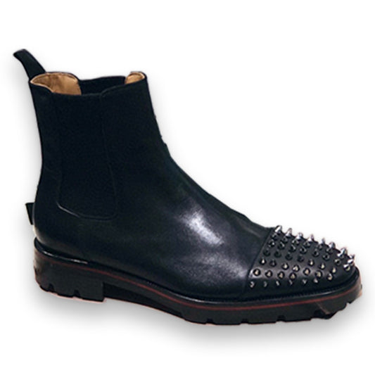 High Top Black Leather Business Casual Shoes