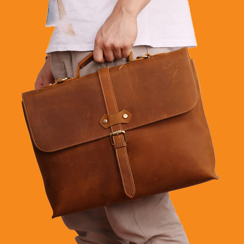 Men’s Leather Briefcase – Cowhide Business Bag