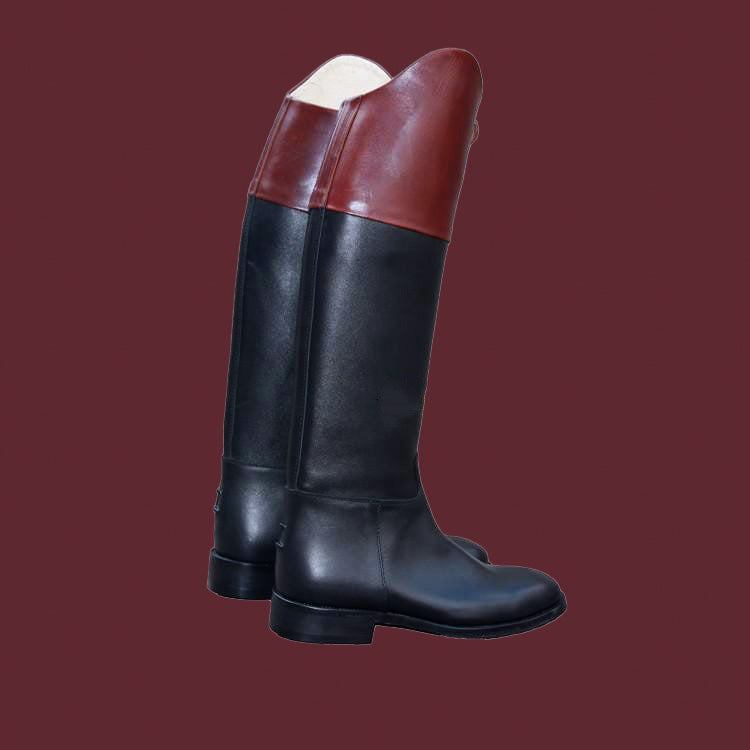 Aoud Saddlery Contrast Color Leather Zipper Riding Boots