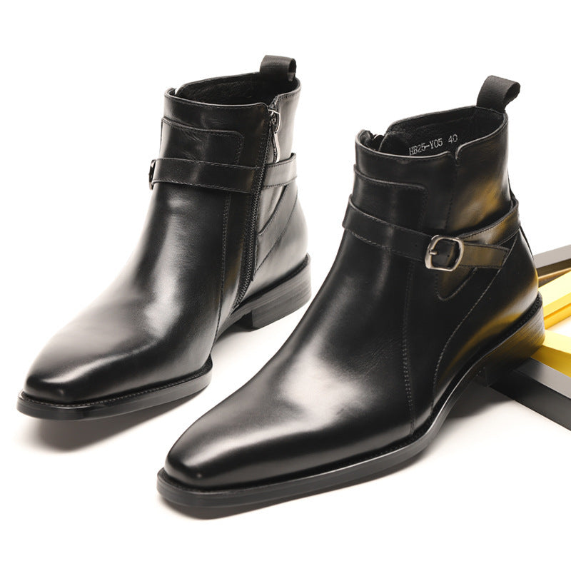 Youth Men's Casual Patent Leather Chelsea Boots