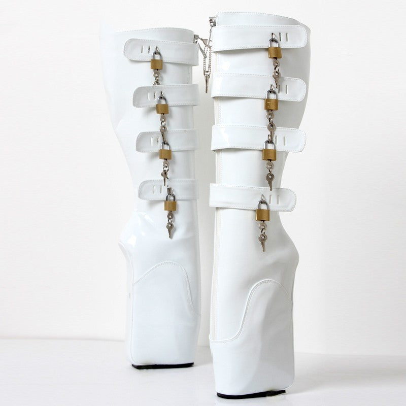 Men's Oversized High Barrel Rubber Boots - White/Black