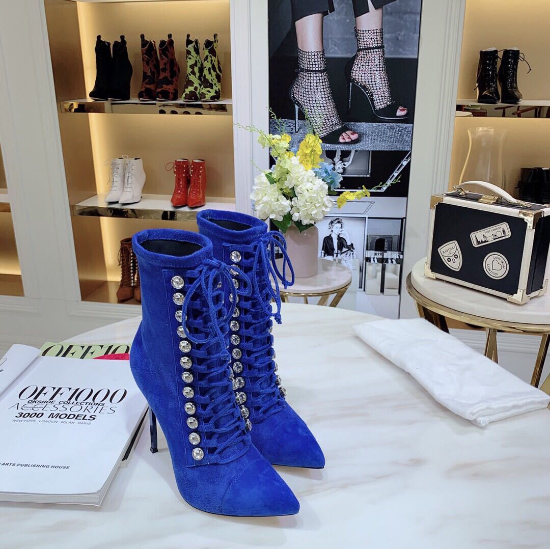 Net Red Thin High Heel Strap Boots - Autumn Winter