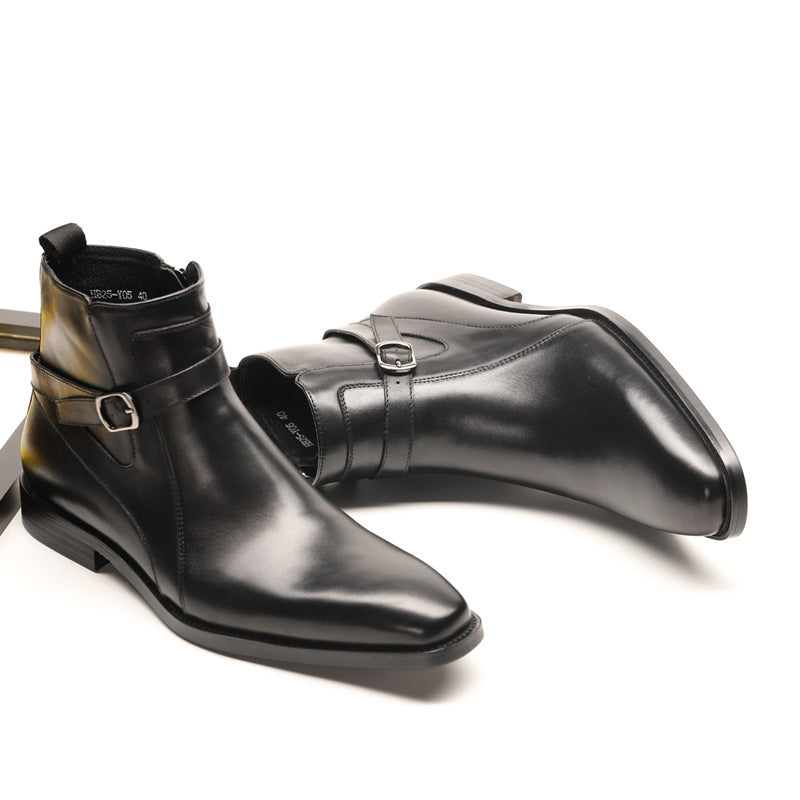Youth Men's Casual Patent Leather Chelsea Boots