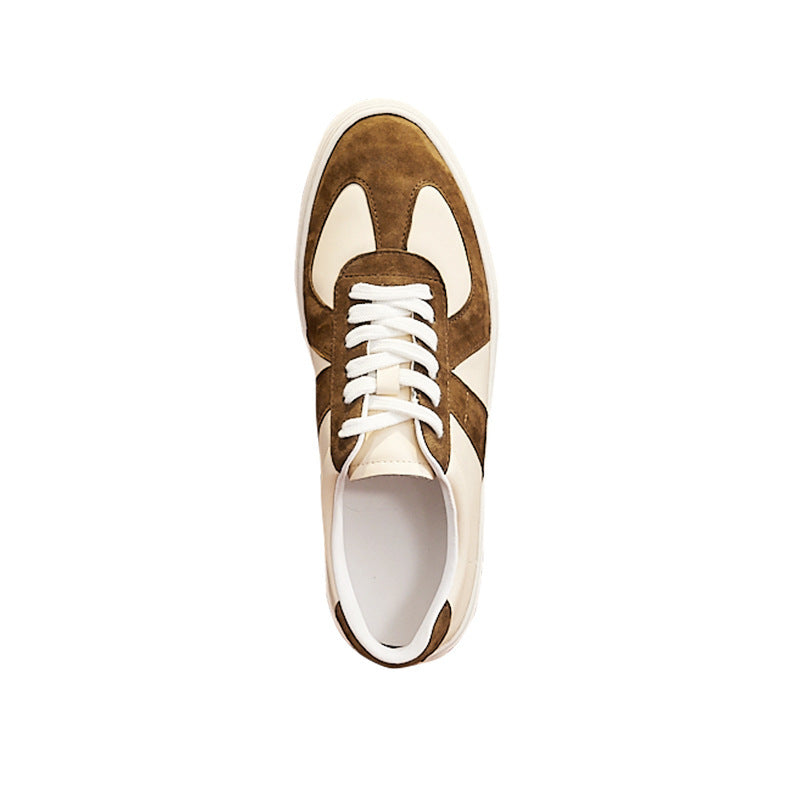 Retro Colorblock Casual Flat Skateboard Shoes Men