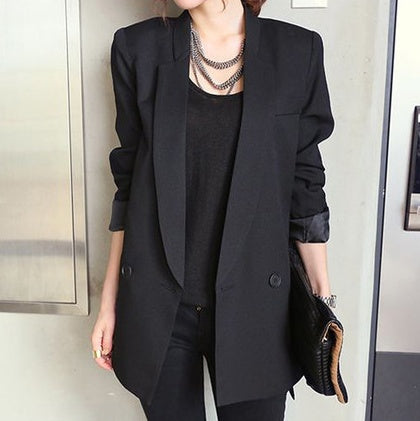 Women’s long black blazer