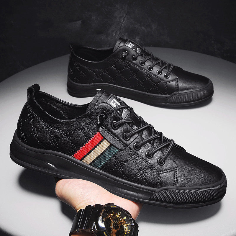 Men’s Casual Leather Board Shoes Breathable Style