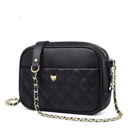 Women's Fashion Cow Split Leather Chain Shoulder Bag