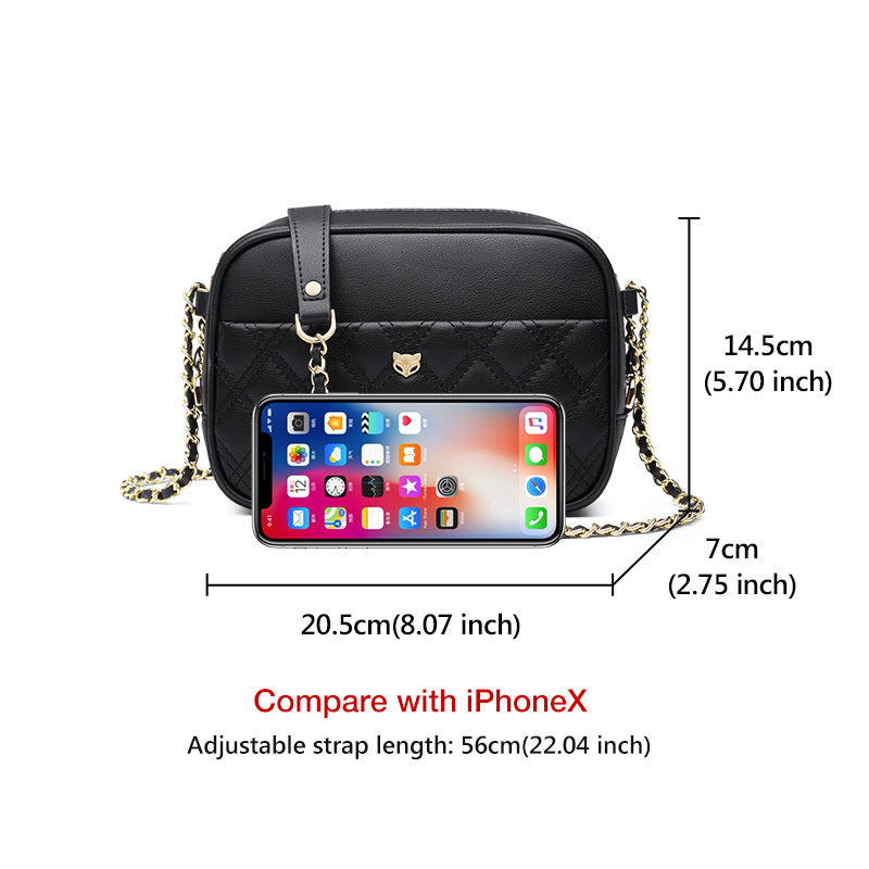Women's Fashion Cow Split Leather Chain Shoulder Bag