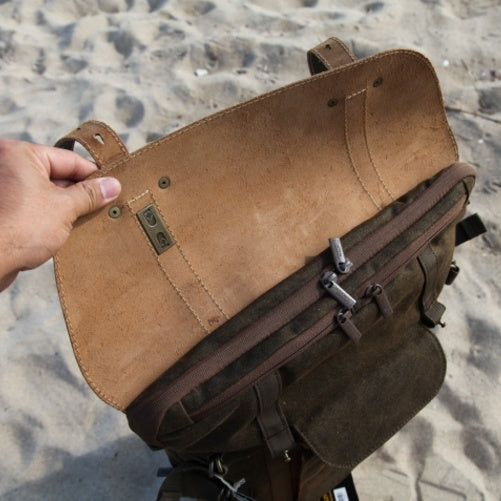 Retro Canvas Leather Camera Backpack, Stylish & Portable