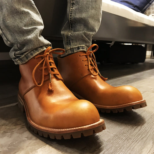 Men's Handmade Genuine Leather Retro Work Boots