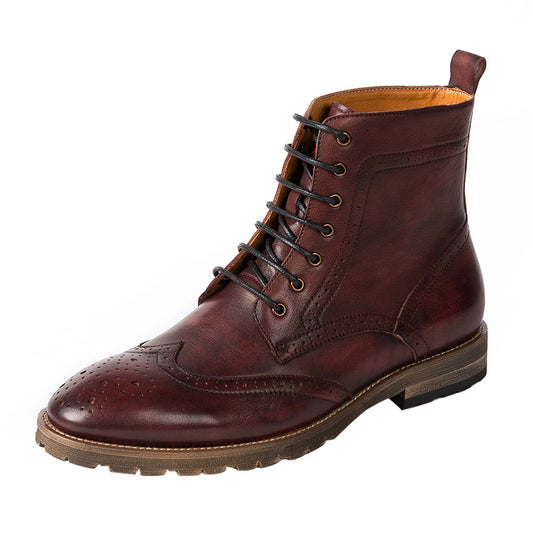 Men's British Brock Martin Boots Leather Rubber Sole